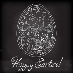 Easter egg drawn by hand
