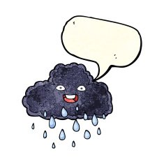 cartoon raincloud with speech bubble N3
