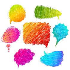 Colorful Hand Drawn Speech Bubbles N3