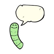 cartoon worm with speech bubble N11