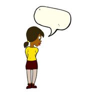 cartoon pretty girl with speech bubble N119