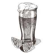 glass of beer vector logo design template alcohol drink or