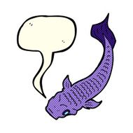 cartoon fish with speech bubble N120