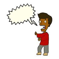 cartoon terrified man with speech bubble N265