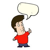 cartoon man giving thumbs up sign with speech bubble N22