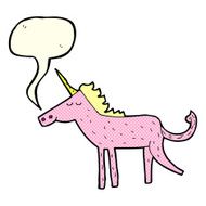 cartoon unicorn with speech bubble N50
