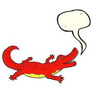 cartoon crocodile with speech bubble N47