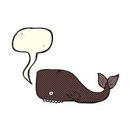 cartoon whale with speech bubble N49