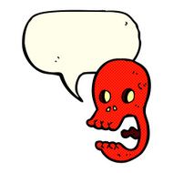 funny cartoon skull with speech bubble N26