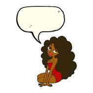cartoon pretty woman with speech bubble N330