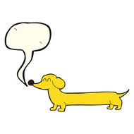 cartoon dachshund with speech bubble N11