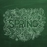 Spring hand lettering and doodles elements N6