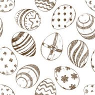 Seamless pattern of sketch Easter eggs N3