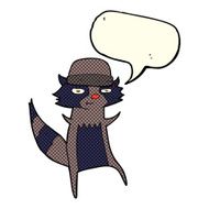 cartoon raccoon with speech bubble N11