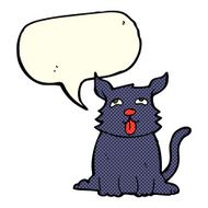 cartoon happy dog with speech bubble N96