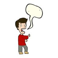 cartoon terrified man with speech bubble N266