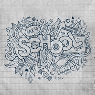 School hand lettering and doodles elements background