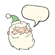 cartoon santa claus face with speech bubble N11