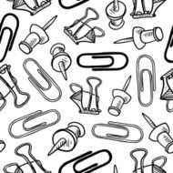 Seamless office supplies vector background