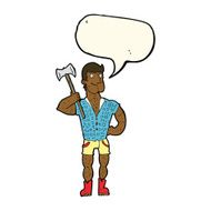 cartoon lumberjack with speech bubble N10