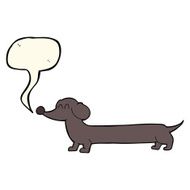 cartoon dachshund with speech bubble N13