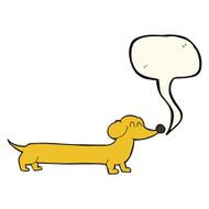 cartoon dachshund with speech bubble N14