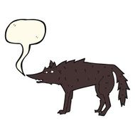 cartoon wolf with speech bubble N46