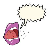 cartoon sneezing mouth with speech bubble N10