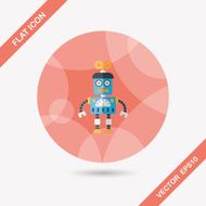 robot concept flat icon with long shadow eps10 N283
