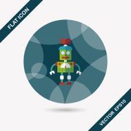 robot concept flat icon with long shadow eps10 N284