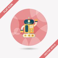robot concept flat icon with long shadow eps10 N285