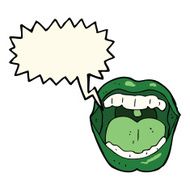 cartoon halloween mouth with speech bubble N22
