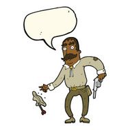 cartoon wild west cowboy with speech bubble N11