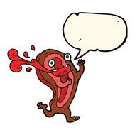 rare steak cartoon character with speech bubble N4