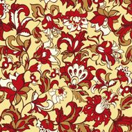 ethnic flowers seamless vector pattern N2