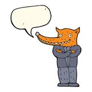 cartoon fox man with speech bubble N44