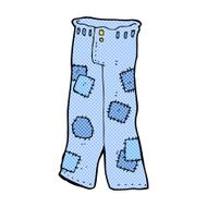 comic cartoon patched old jeans N9