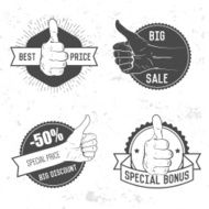 Badge symbol or logotype with hand N33
