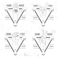 Badge symbol or logotype with hand N36
