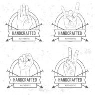 Badge symbol or logotype with hand N37