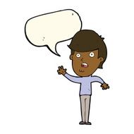 cartoon unhappy boy with speech bubble N72