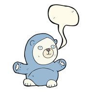 cute cartoon polar bear with speech bubble N68