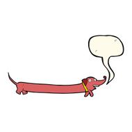 cartoon dachshund with speech bubble N16