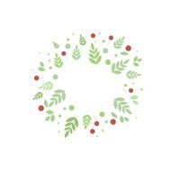 Frame with leaves and berries Vector template for design N6