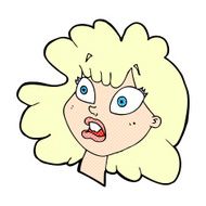 comic cartoon shocked female face N3