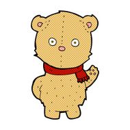 comic cartoon teddy bear wearing scarf N6