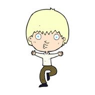 comic cartoon excited boy N44