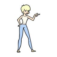 comic cartoon woman pointing N66