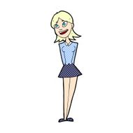 comic cartoon happy woman N76