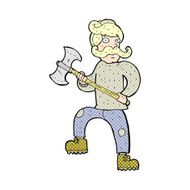 comic cartoon man with axe N2